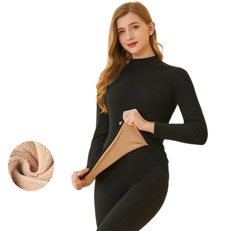 women's thermal fleece intimate set