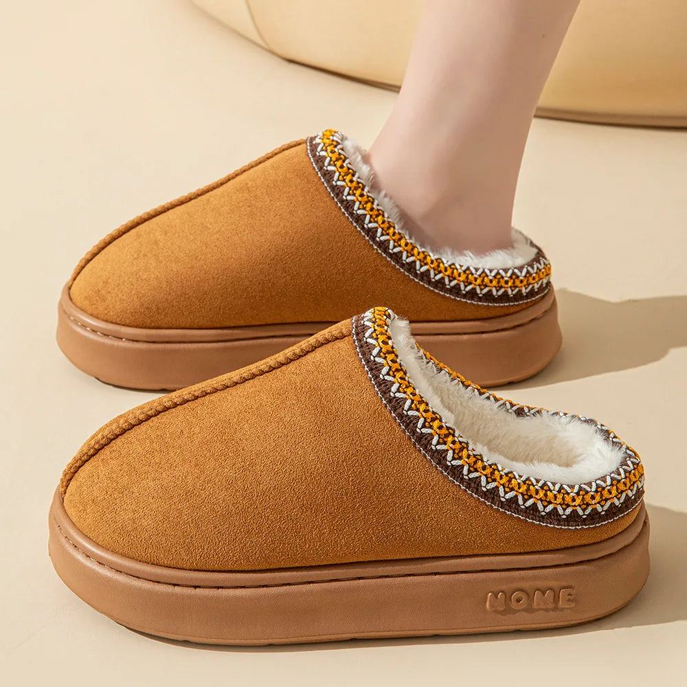 Fluffy winter slippers for women 