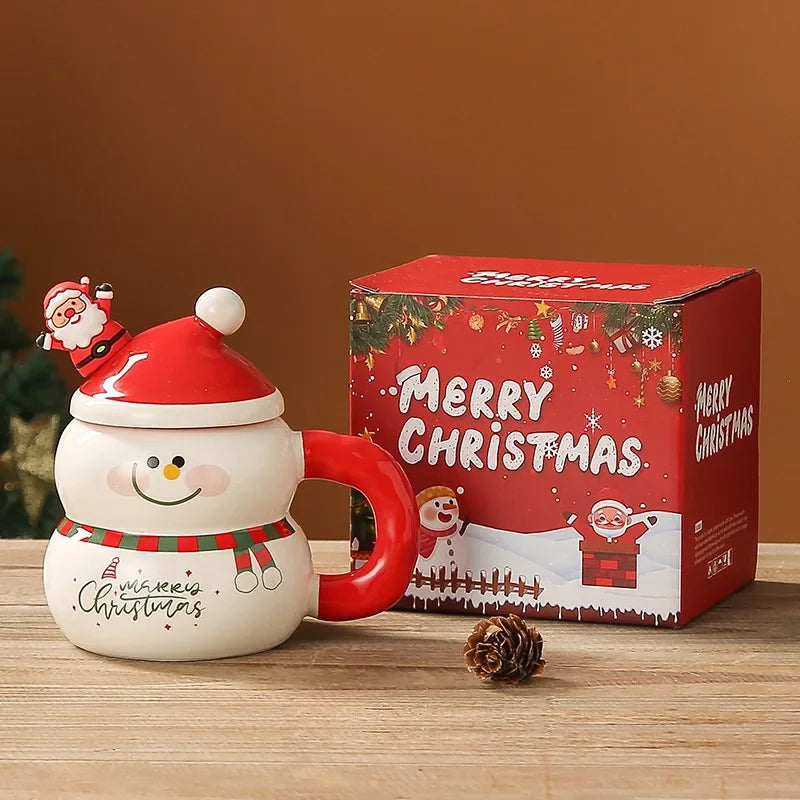 Ceramic snowman Christmas cup