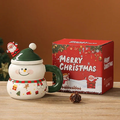 Ceramic snowman Christmas cup