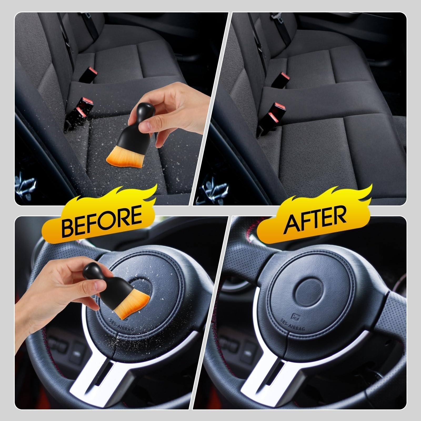 (1+1 Free) Car Cleaning Brush - Soft Car Interior Dust Cleaning Brush