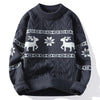 Korean Harajuku Christmas Sweater with Deer Pattern