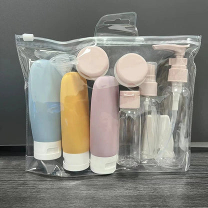 Travel bottle set for cosmetic products