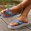 Annemein - Casual flip-flops with clip-toe denim print