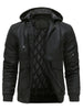 Hugo - Men's Leather Winter Jacket with Hood 