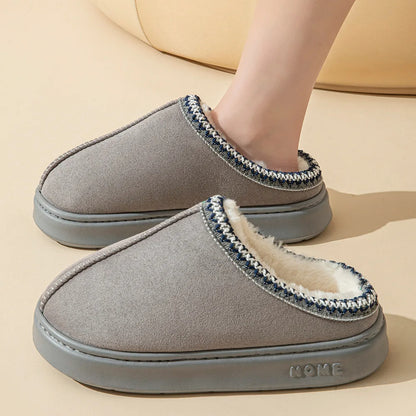 Fluffy winter house shoes for women