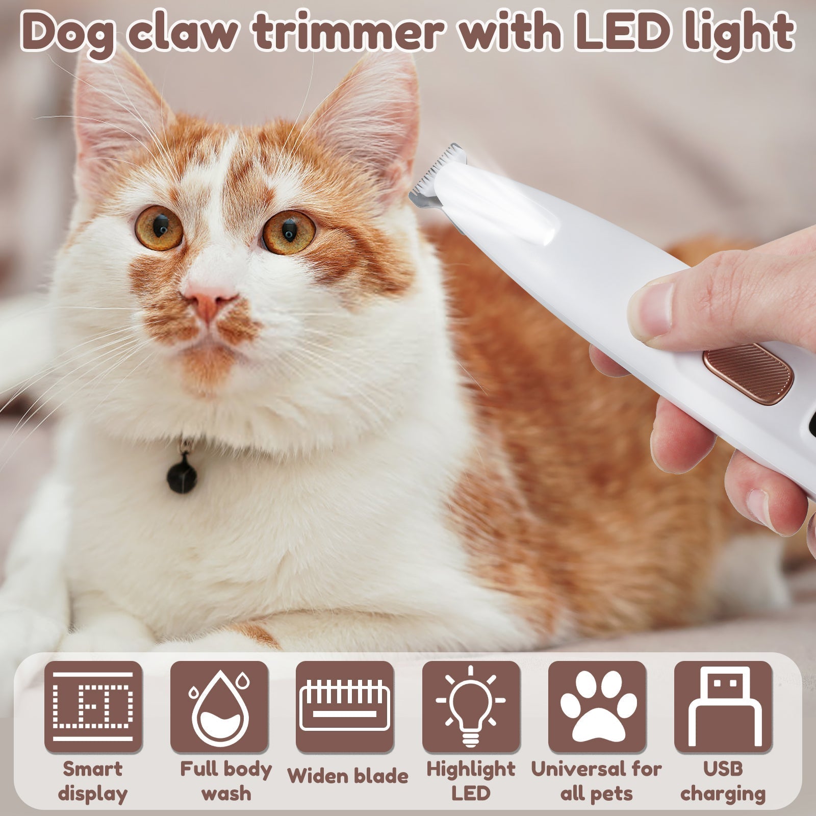 TidyPaws - LED hair trimmer for pets 