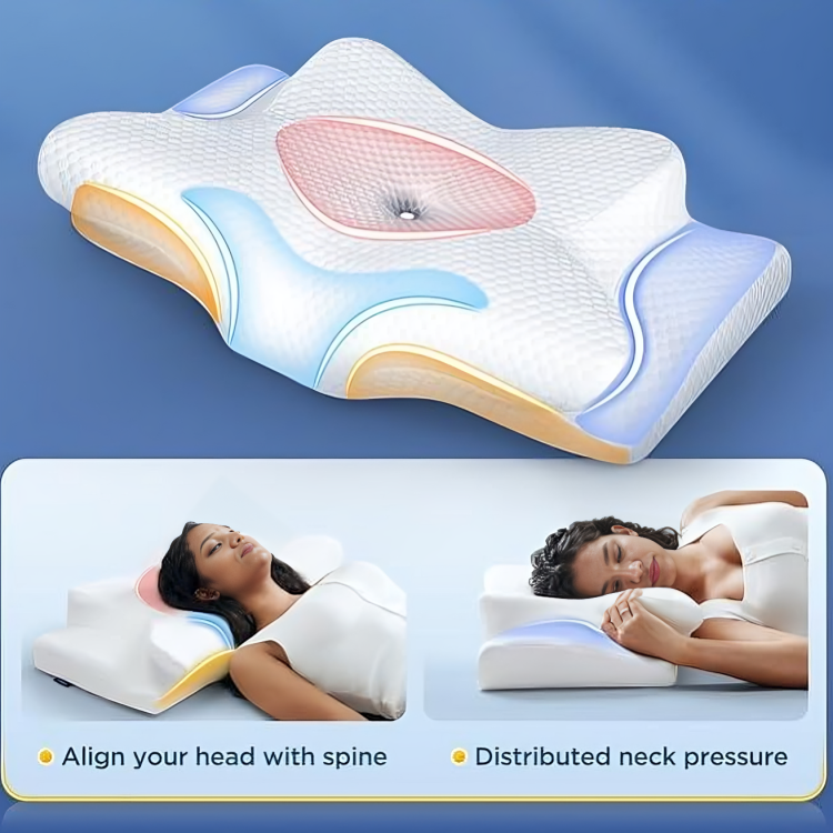 Orthopedic neck pillow made of memory foam