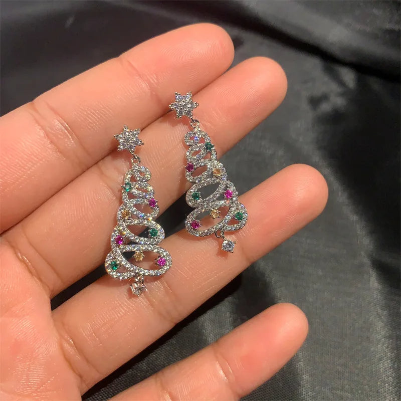 Zircon Starlight Dangle Earrings