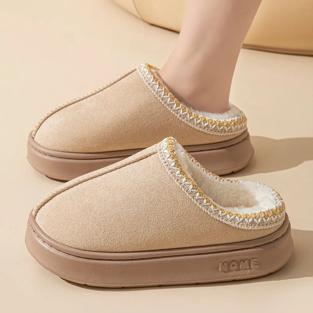 Fluffy winter slippers for women 