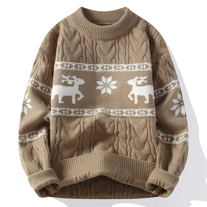 Christmas sweater with a deer pattern