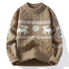 Korean Harajuku Christmas Sweater with Deer Pattern