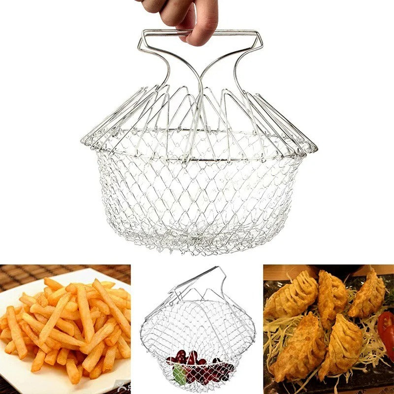 ChefPro™ - Stainless Steel Cooking Basket with Pull-Out Strainer [Last Day Discount]