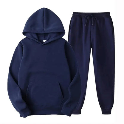 Basic men's hooded sweater and pants in the set