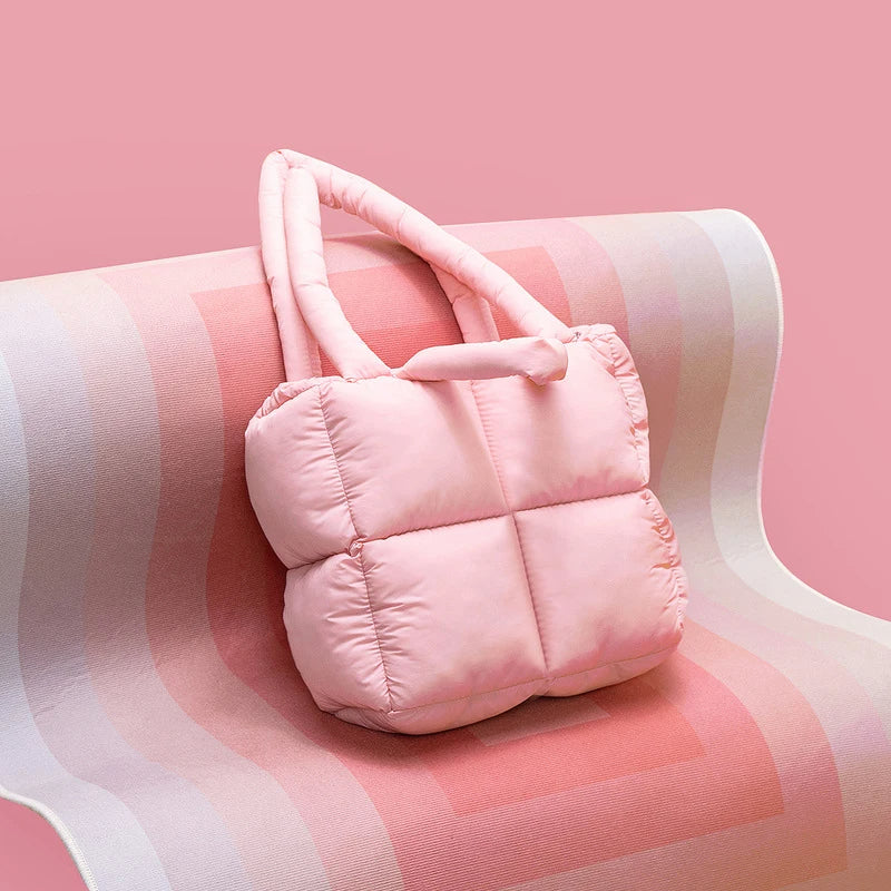 Quilted Puffy Padded Tote Purse