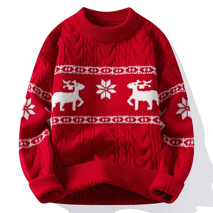 Christmas sweater with a deer pattern