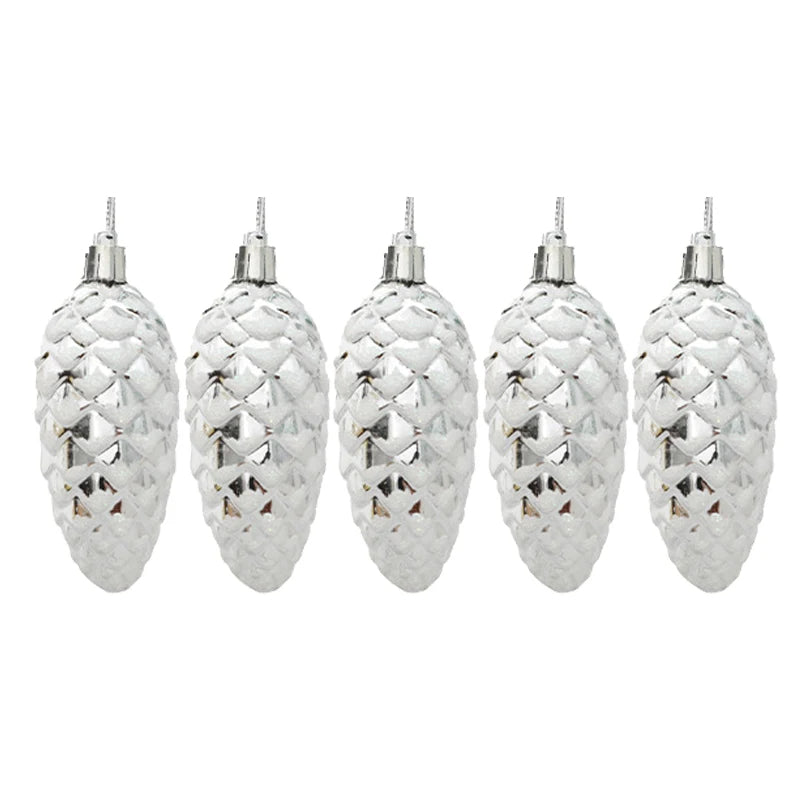 5-teiliges Weihnachts-Tannenzapfen-Ornament-Set