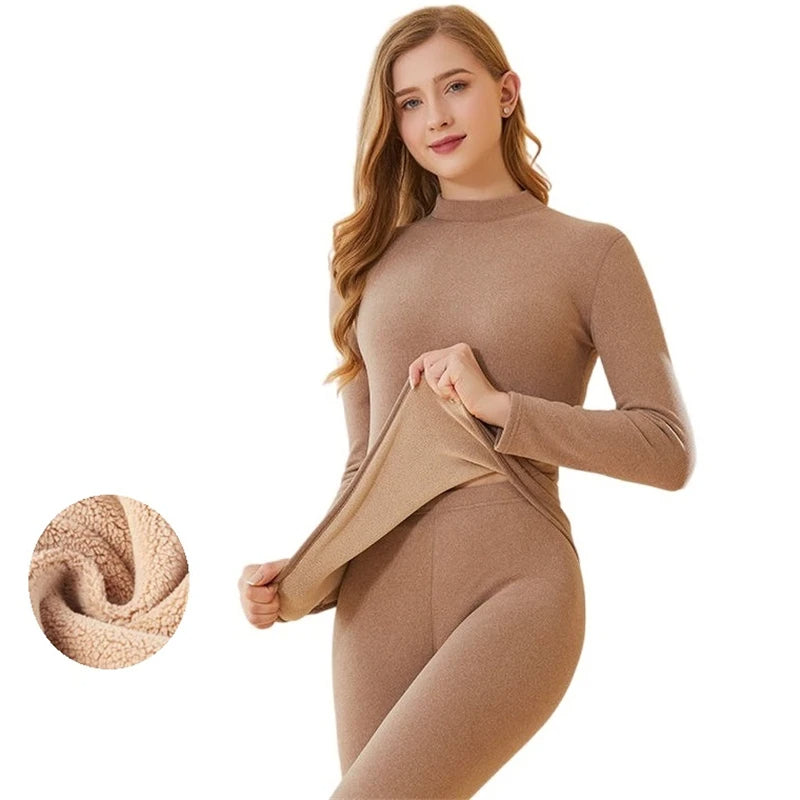 women's thermal fleece intimate set