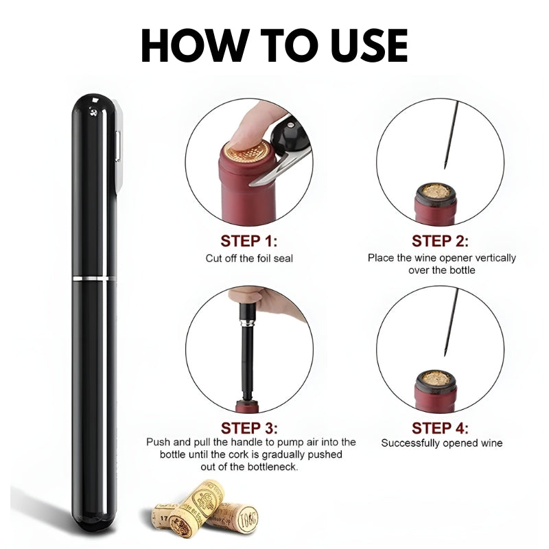 Air pressure wine opener