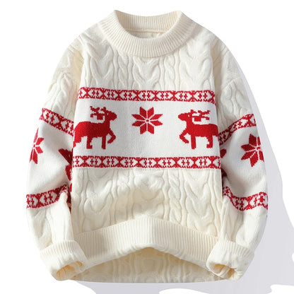 Christmas sweater with a deer pattern