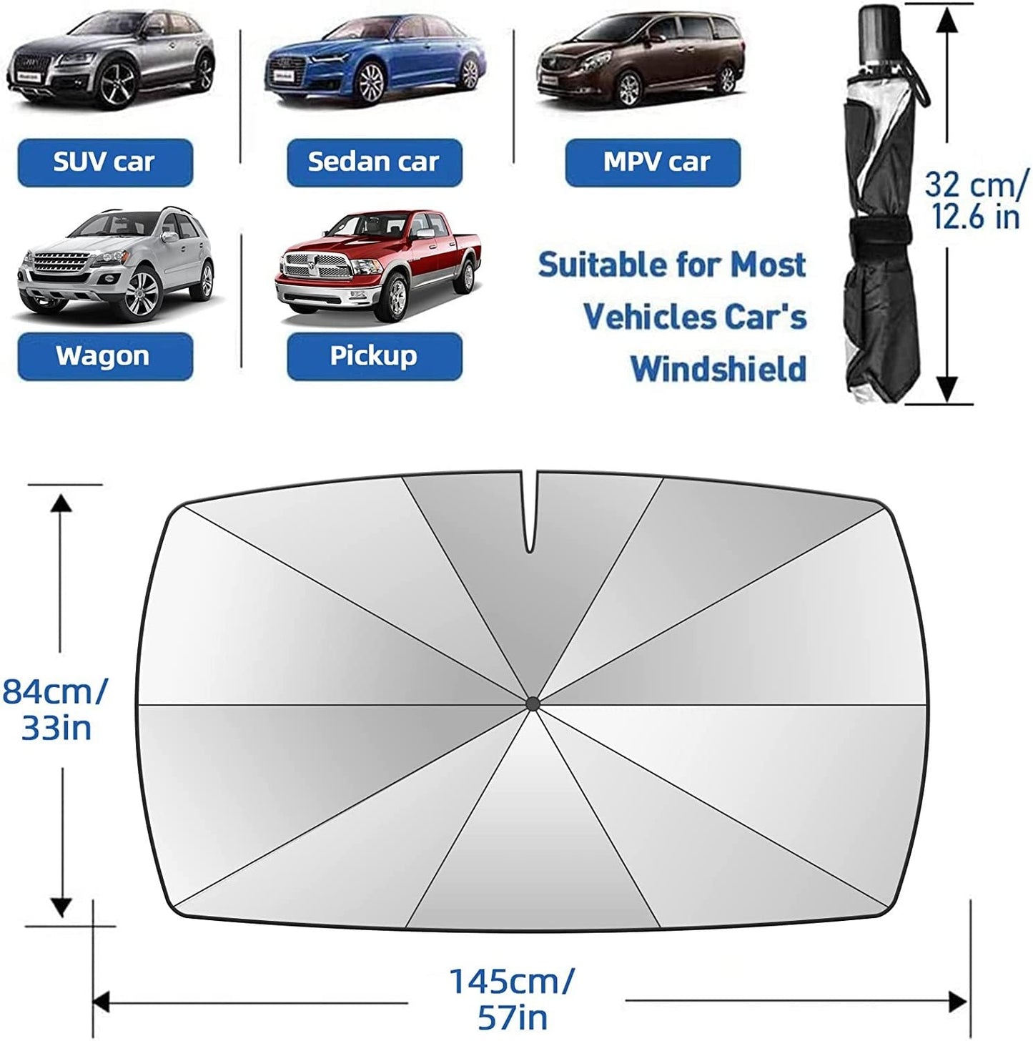 Foldable car sun cover