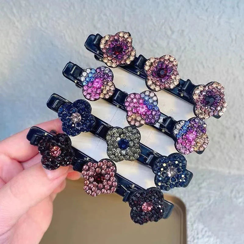 Hair clip with crystal flower (4+4 FREE)