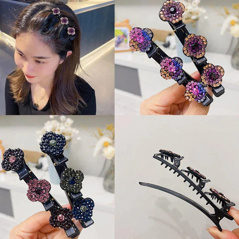 Hair clip with crystal flower (4+4 FREE)