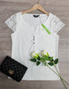 (50% off) Kamina™ - Charming White Summer Top with Lace Sleeves and V-Neck [Last Day Discount] 