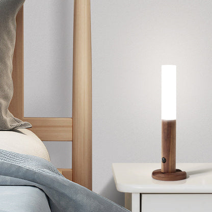 Magnetic, rechargeable wooden wall light