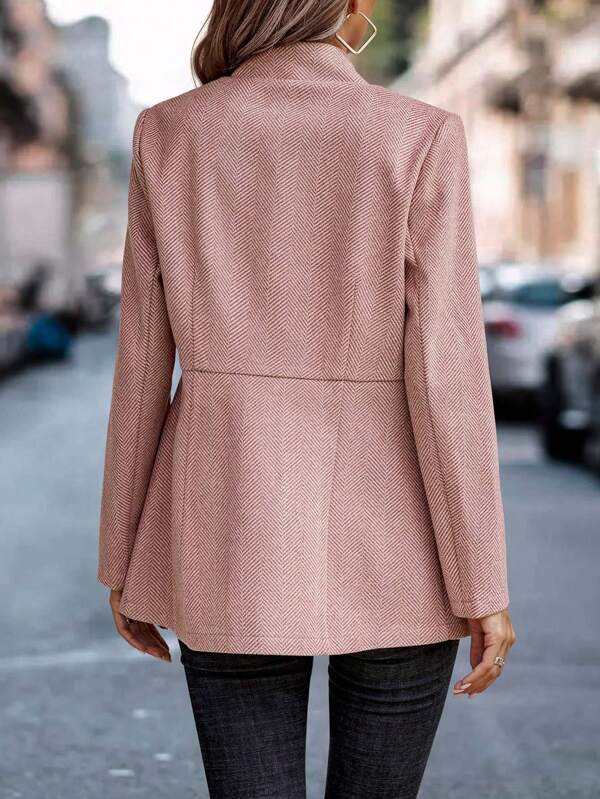 (50% off) Roseva™ - Modern Pink Solid Long Sleeve Blazer Jacket [Last Day Discount]