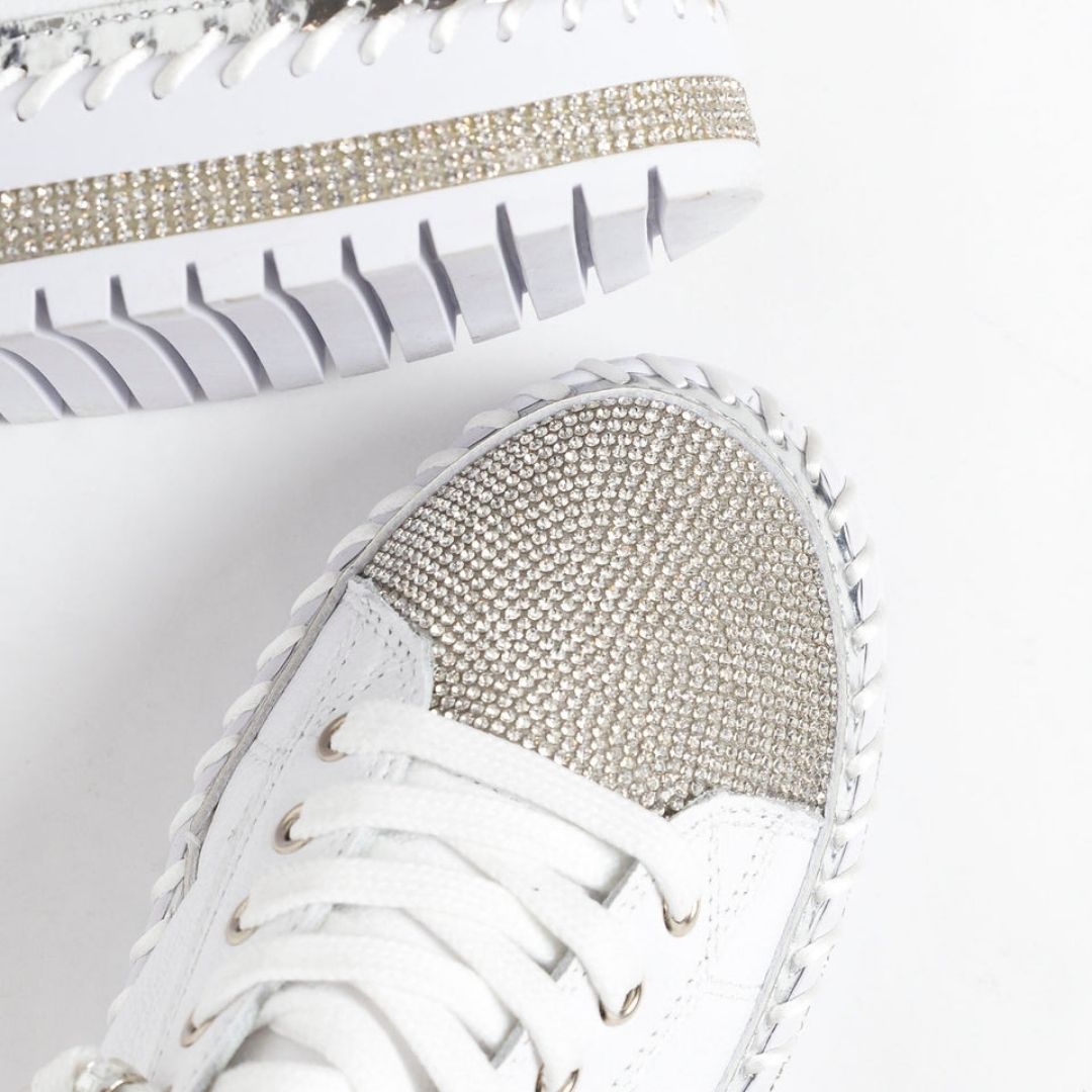 (50% off) Giulia™ - Diamond silver leather sneakers [Last day discount]