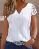 (50% off) Kamina™ - Charming White Summer Top with Lace Sleeves and V-Neck [Last Day Discount] 