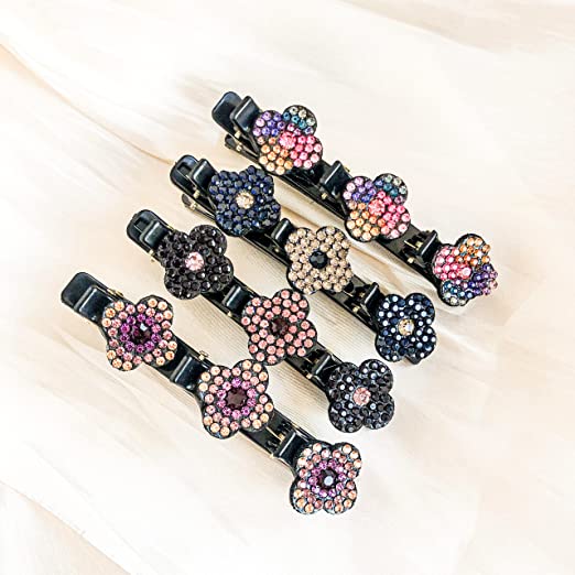 Hair clip with crystal flower (4+4 FREE)