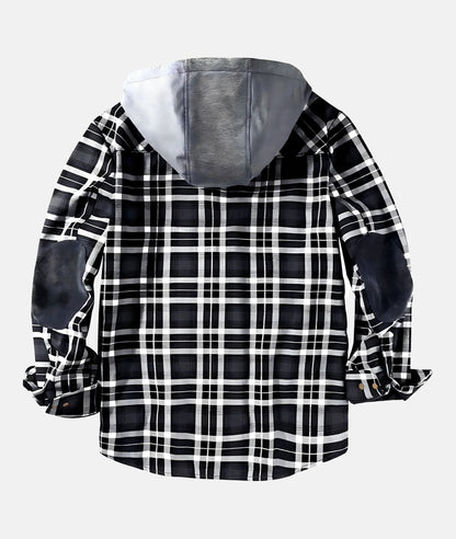 Fleece fed jacket with a flannel pattern