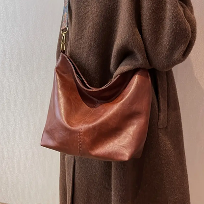 Faux leather shoulder bag