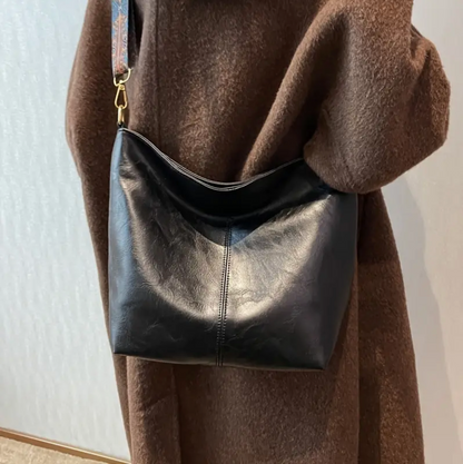 Faux leather shoulder bag