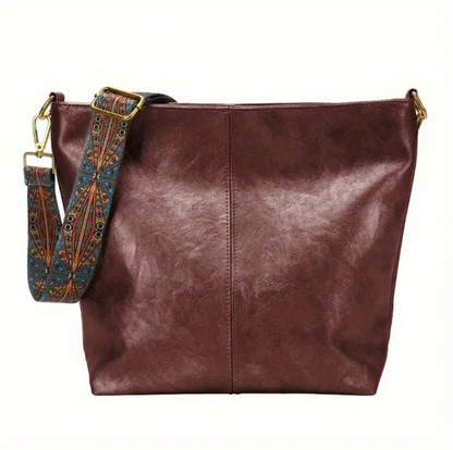 Faux leather shoulder bag