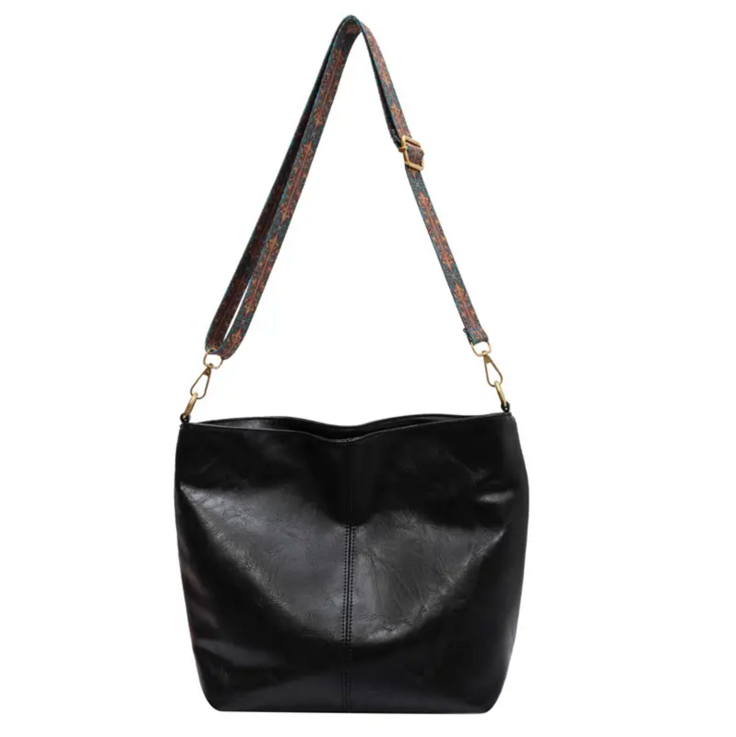 Faux leather shoulder bag