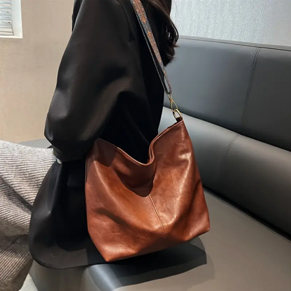 Faux leather shoulder bag