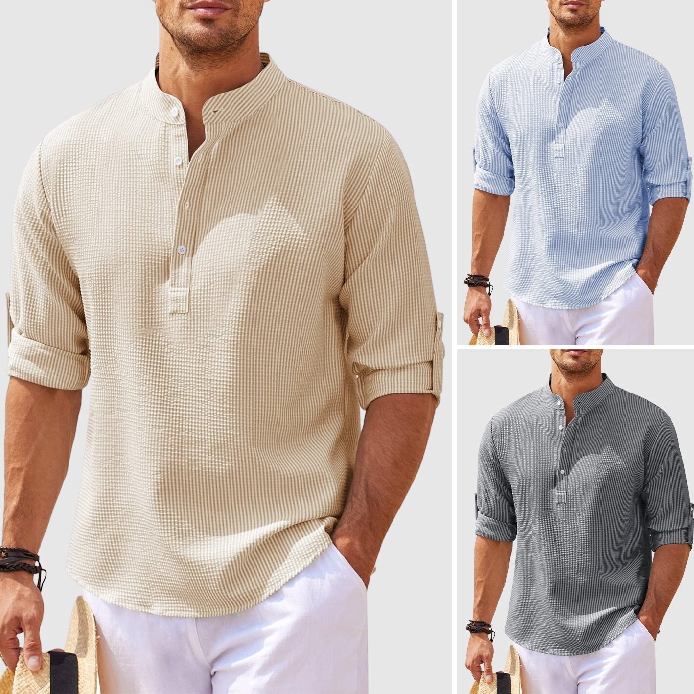 (50% off) Thoma™ - Henley Linen Shirt [Last Day Discount]