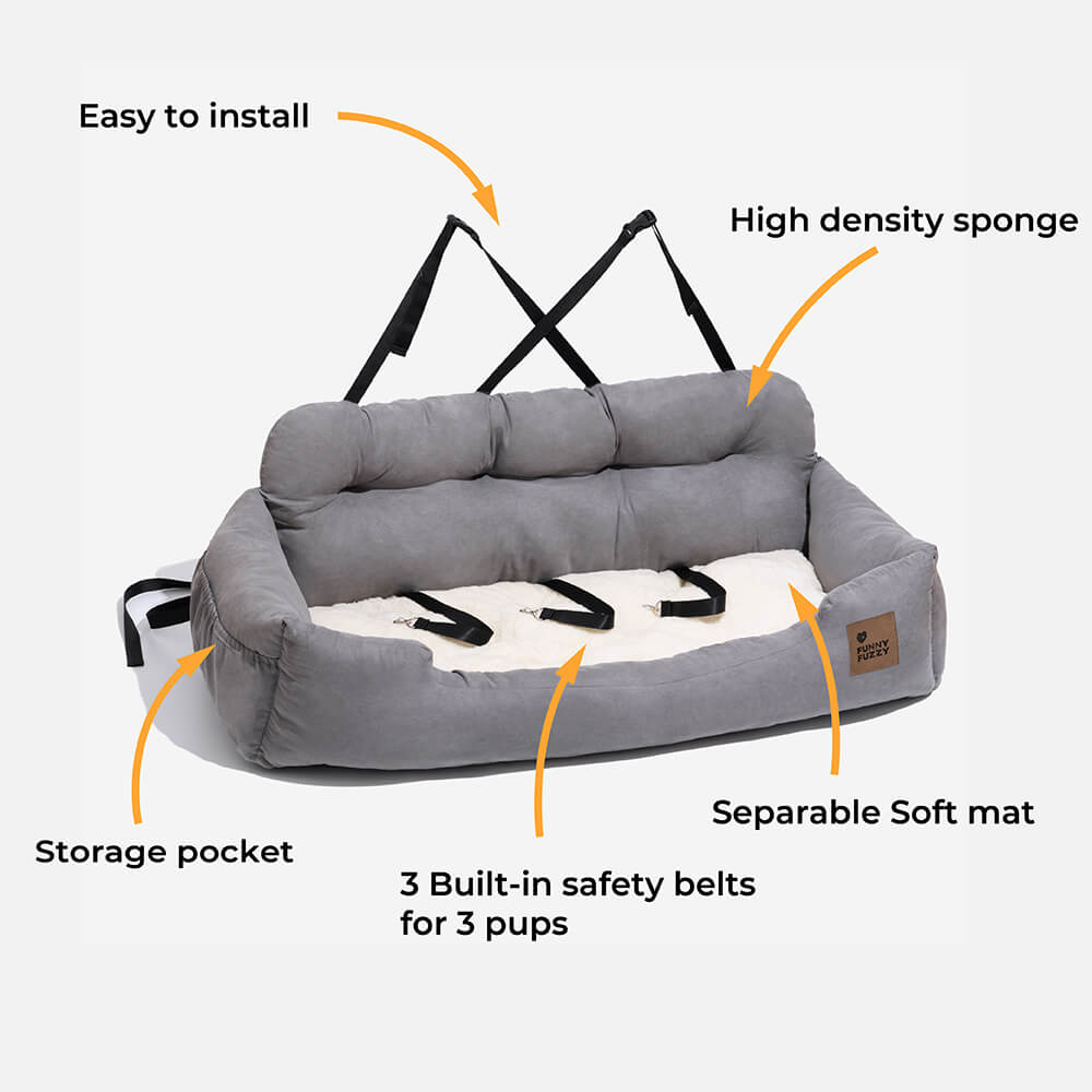 (50% off) PetSunabz™ - Safety Pet Travel Bolster Car Back Seat Bed [Last Day Discount]