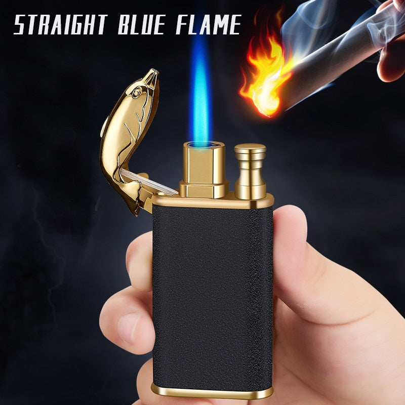 Flame metal lighter crocodile