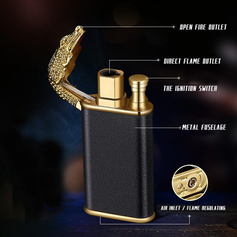 Flame Metal Lighter Crocodile