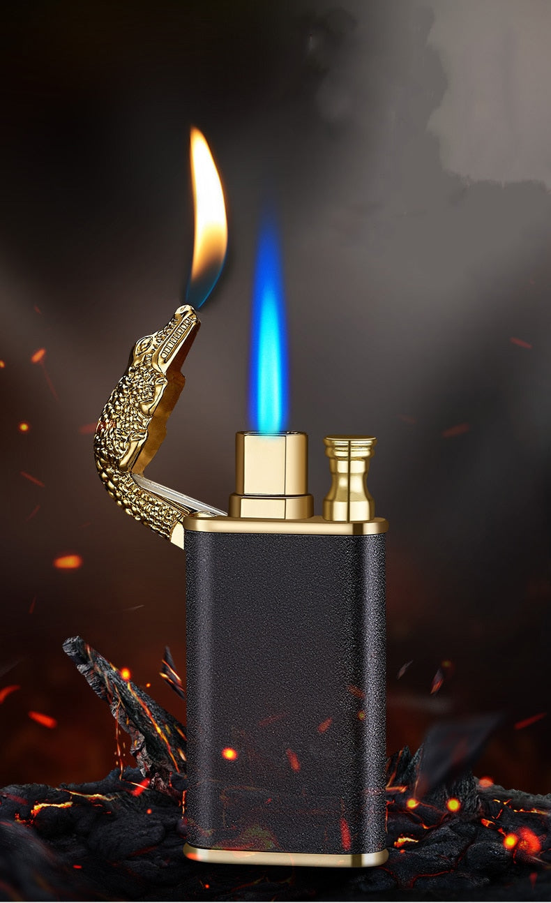 Flame Metal Lighter Crocodile