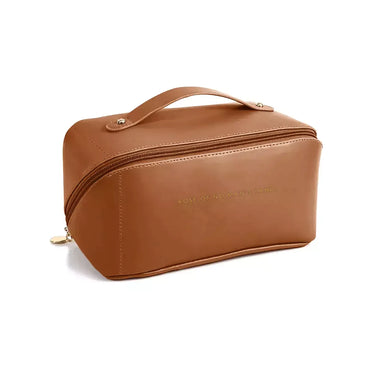 Faux leather cosmetic bag