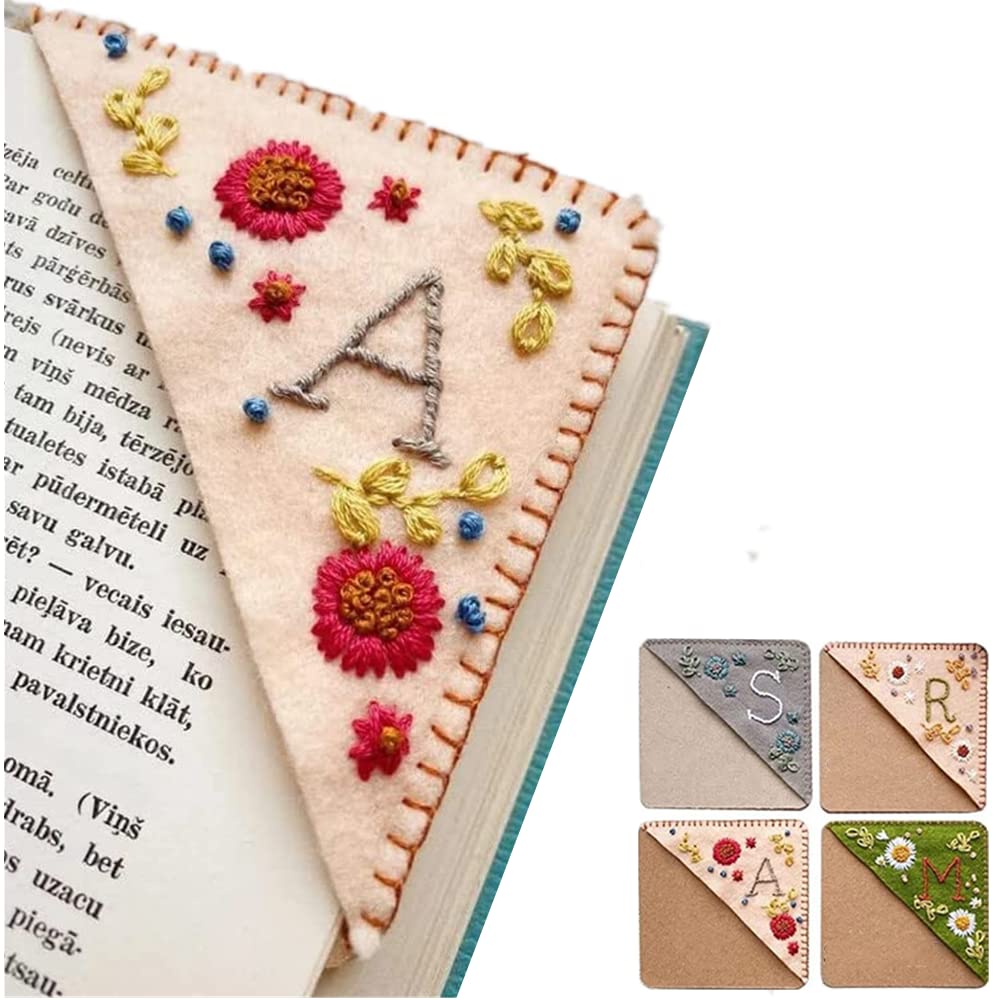 Book™ Personalized Hand Embroidered Corner Bookmark