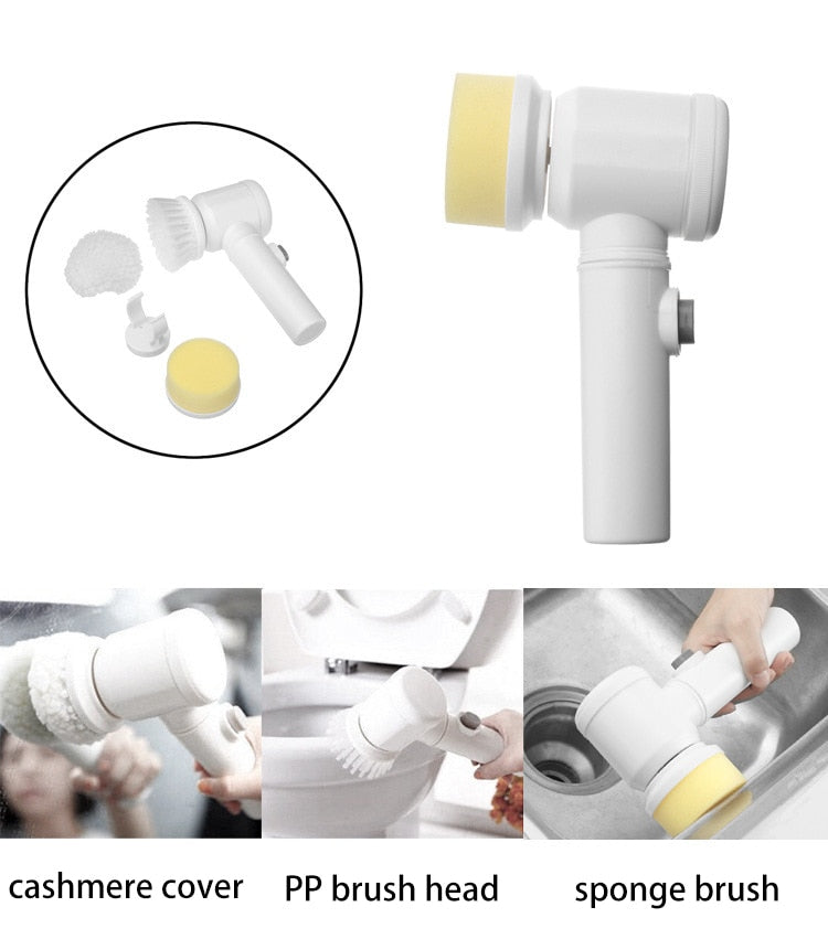 Electric Hand Scrubber Brush - 3 Heads Included 【Last Day Discount】