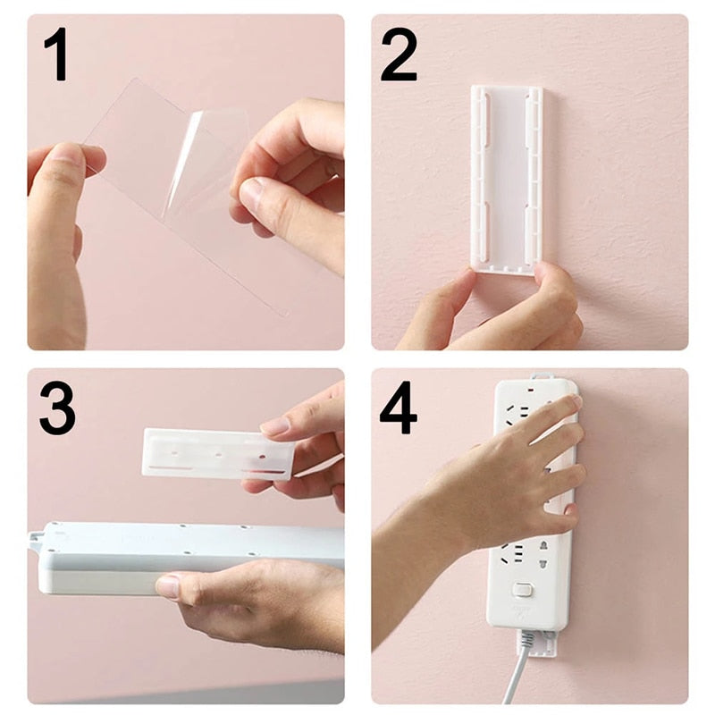 Self -adhesive socket strip holder