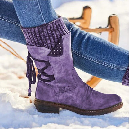 Winter boots with zipper for women