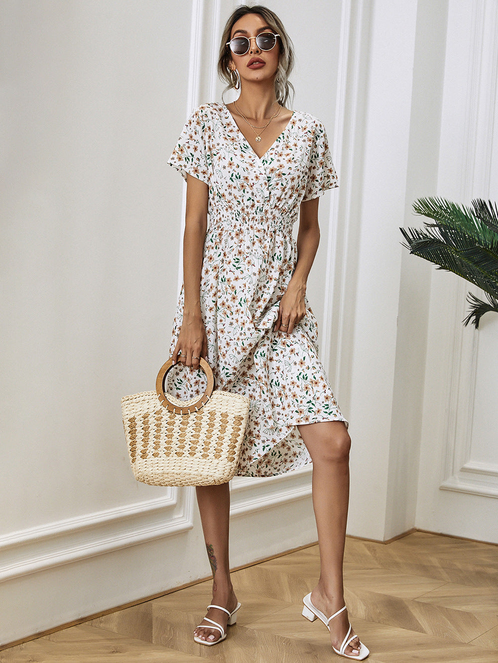 (50% off) FloralThreads™ - Elegant Floral Summer Dress [Last Day Discount]